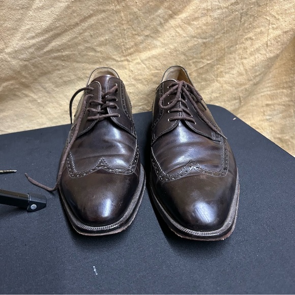 Magnanni Neiman Marcus Shoes Mens 10 Brown Leather Wingtip Oxford Professional‎ main image 4